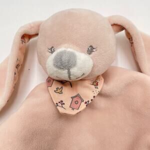 Bout'Chou Pink Puppy Dog My Little Bird Hankerchief Lovey Finger Puppet Blanket